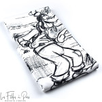 Panneau de tissu french terry motif Pluto - Noir et blanc - Oeko-Tex ® Les Filles à Pois - Design ® - Mercerie et Tissus - 1