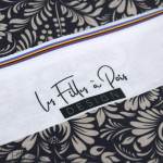 Tissu coton motif fleurs baroques collection "Klass" - Bleu jean et écru - Les Filles à Pois ® - Oeko-Tex ® Les Filles à Pois - 