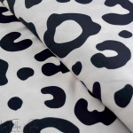 Tissu popeline de coton motif léopard collection "Angels" - Ecru et noir - Les Filles à Pois ® - Oeko-Tex ® Les Filles à Pois - 