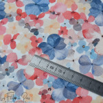 Tissu coton motif fleurs baroques collection "Klass" - Bleu jean et écru - Les Filles à Pois ® - Oeko-Tex ® Les Filles à Pois - 