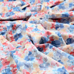 Tissu coton motif fleurs baroques collection "Klass" - Bleu jean et écru - Les Filles à Pois ® - Oeko-Tex ® Les Filles à Pois - 