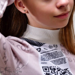 Panneau de tissu french terry motif texte miroir collection "Tech" - Blush et noir - Les Filles à Pois ® - Oeko-Tex ® Les Filles