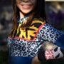 Panneau de tissu jersey motif rayures léopard collection "Contrastes" - Multicolore - Les Filles à Pois ® - Oeko-Tex ® Les Fille