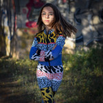 Panneau de tissu jersey motif rayures léopard collection "Contrastes" - Multicolore - Les Filles à Pois ® - Oeko-Tex ® Les Fille