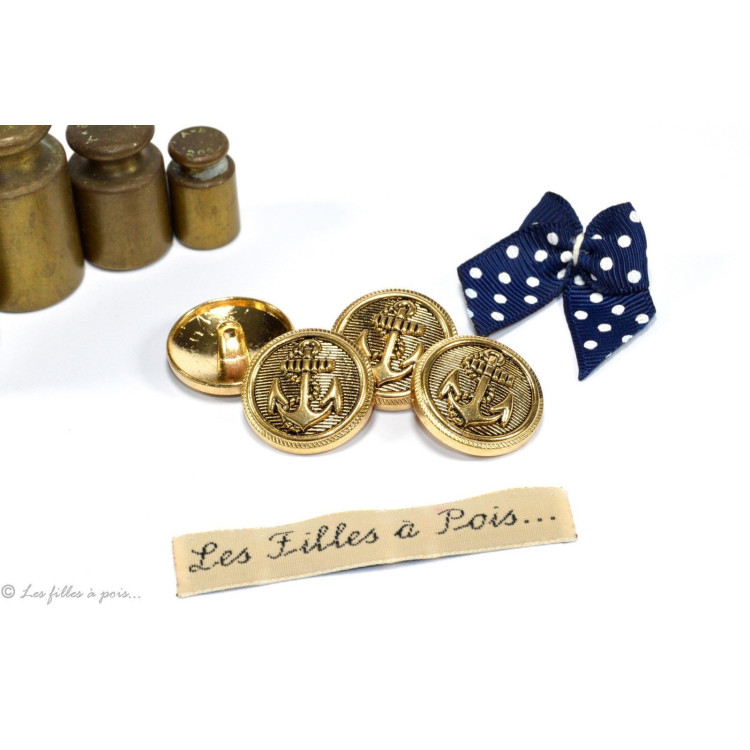 Botão com cauda - Âncora - 23mm - Metal dourado Autres marques - Tissus et mercerie - 1 Botão com cauda - Âncora - 23mm - Metal dourado Autres marques - Tissus et mercerie - 1