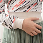 Tissu french terry motif traits collection "Sisters A" - Ecru, gris, vert et terracotta - Les Filles à Pois ® - Oeko-Tex ® Les F