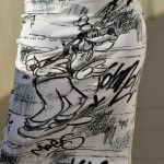 Panneau de tissu french terry motif Dingo - Noir et blanc - Disney ® -Oekotex Les Filles à Pois - Design ® - Mercerie et Tissus 