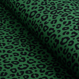 Tissu jersey motif léopard collection "Contrastes" - Vert et noir - Les Filles à Pois ® - Oeko-Tex ®  - 1