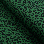 Tissu jersey motif léopard collection "Contrastes" - Vert et noir - Les Filles à Pois ® - Oeko-Tex ®  - 1