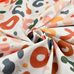 Tissu coton motif tâches léopard collection "Anna" - Blanc et multicolore - Les Filles à Pois ® - Oeko-Tex ® Les Filles à Pois -