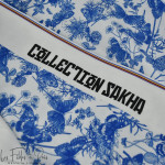Tissu coton motif fleurs et papillons collection "Sakha" - Blanc et bleu - Les Filles à Pois ® - Oeko-Tex ® Les Filles à Pois - 