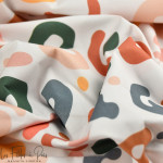 Tissu coton motif tâches léopard collection "Anna" - Blanc et multicolore - Les Filles à Pois ® - Oeko-Tex ® Les Filles à Pois -