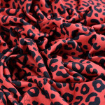 Tissu jersey motif léopard collection "Contrastes" - Rouge et noir - Les Filles à Pois ® - Oeko-Tex ®