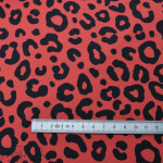 Tissu jersey motif léopard collection "Contrastes" - Rouge et noir - Les Filles à Pois ® - Oeko-Tex ®
