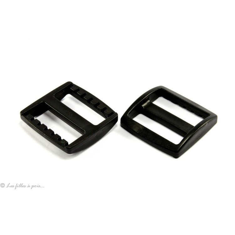 Boucle coulissante de réglage en plastique pour sangle - Noir - 32mm - Lot de 2 Autres marques - Tissus et mercerie - 1 Boucle coulissante de réglage en plastique pour sangle - Noir - 32mm - Lot de 2 Autres marques - Tissus et mercerie - 1