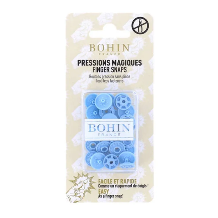 Boutons pression sans pince Bohin – Ø 13 mm – Plastique Oeko-Tex – 8 pièces – Couleur au choix Bohin : épingles, aiguilles et ac
