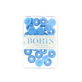 Boutons pression sans pince Bohin – Ø 9 mm – Plastique Oeko-Tex – 8 pièces – Couleur au choix Bohin : épingles, aiguilles et acc