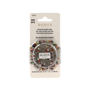 Boite de 200 épingles tête de verre super fines - 35mm - Bohin Bohin France ® - Mercerie - 1