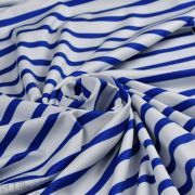 Tissu lycra motif rayures marinière collection "Little Sardine" - Blanc et noir - Les Filles à Pois ® - Oeko-Tex ® Les Filles à 