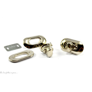 Fermoir twist quart de tour à sertir - 20x37mm Autres marques - Tissus et mercerie - 1