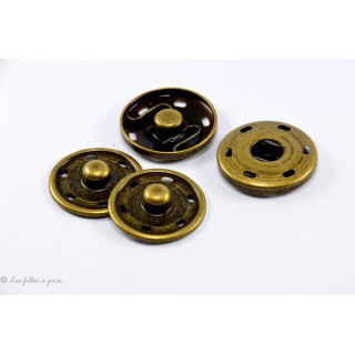 Pressions à coudre en métal - 30mm - Bronze - Lot de 2  - 1