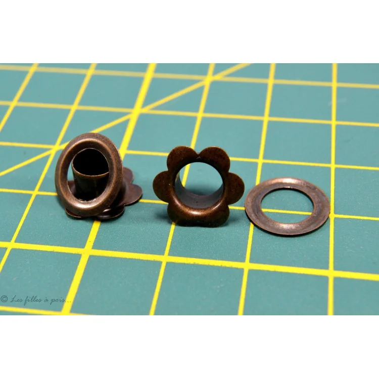 Oeillets à sertir - Fleur - Bronze antique - 5mm - Lot de 25 Tissus et mercerie créative – Nos sélections sans marque - 1 Oeillets à sertir - Fleur - Bronze antique - 5mm - Lot de 25 Tissus et mercerie créative – Nos sélections sans marque - 1