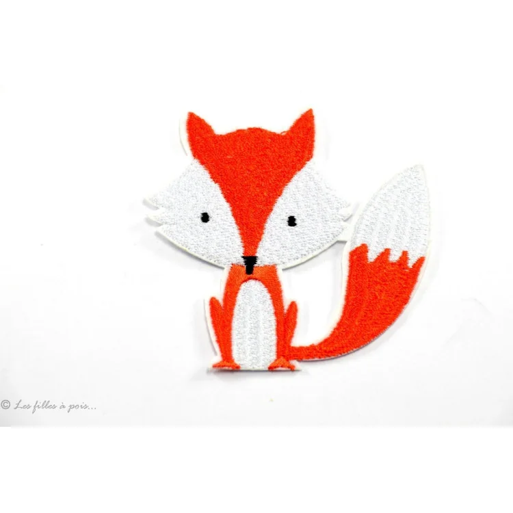 Ecusson renard - Orange - Thermocollant - 1