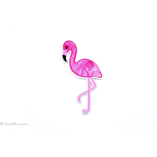 Ecusson flamant rose - Rose - Thermocollant  - 1