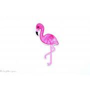 Ecusson flamant rose - Rose - Thermocollant