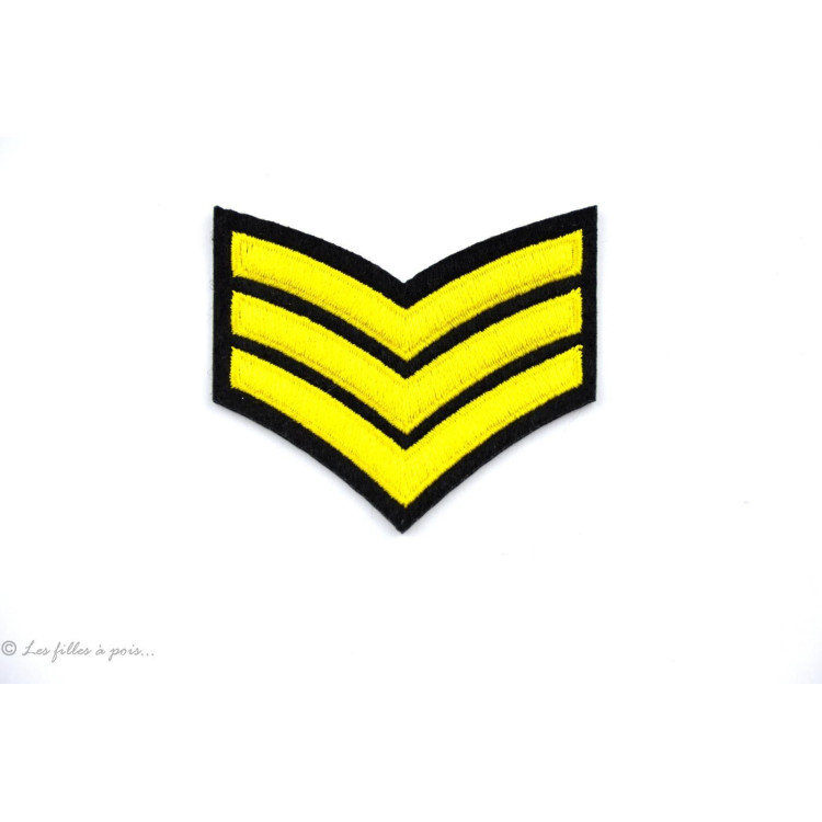 Ecusson chevrons grade militaire sergent - Jaune - Thermocollant Vente en  ligne Couleur Jaune