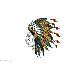 Transfert profil de chef indien - Multicolore - Thermocollant  - 1
