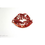 Ecusson sequin Bouche sensuelle - Rouge - Thermocollant  - 1