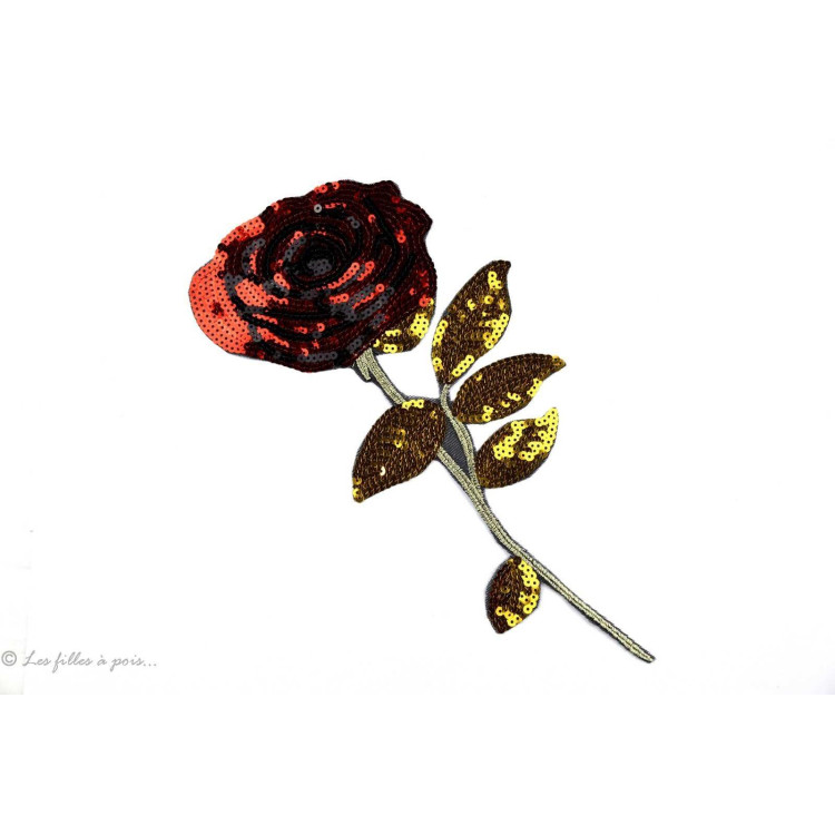 Ecusson sequin rose - Rouge - Thermocollant Autres marques - Tissus et mercerie - 1 Ecusson sequin rose - Rouge - Thermocollant Autres marques - Tissus et mercerie - 1