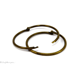 Gros anneau porte-clés rond vintage - Bronze antique - 5.6cm Autres marques - Tissus et mercerie - 1