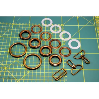 Kit création de sac – Bronze antique non patiné – 17 pièces – 32 mm Tissus et mercerie créative – Nos sélections sans marque - 1