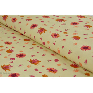 Tissu coton motif fleur savane - Crème - Collection Serengeti - Dashwood studio ®  - 1