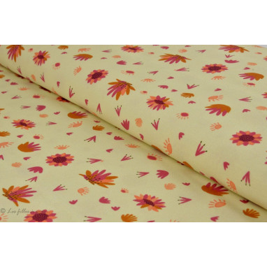 Tissu coton motif fleur savane - Crème - Collection Serengeti - Dashwood studio ®  - 1
