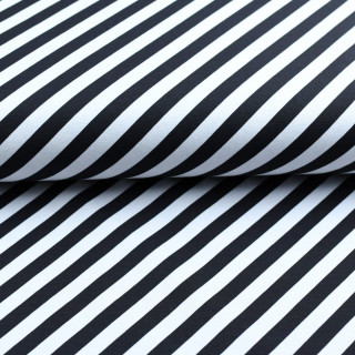Tissu jersey motif rayures berlingo collection "Coco" - Blanc et noir - Les Filles à Pois Les Filles à Pois - Design ® - Merceri