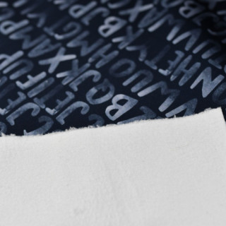 Coupon de tissu softshell - lettre - "Karma" - Noir et gris - Les Filles à Pois - 350cm Les Filles à Pois - Design ® - Mercerie 