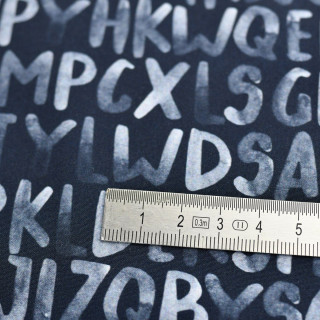 Coupon de tissu softshell - lettre - "Karma" - Noir et gris - Les Filles à Pois - 350cm Les Filles à Pois - Design ® - Mercerie 