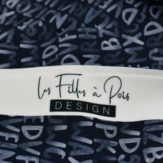 Coupon de tissu softshell - lettre - "Karma" - Noir et gris - Les Filles à Pois - 350cm Les Filles à Pois - Design ® - Mercerie 