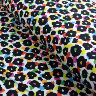 Coupon de tissu jersey motif léopard collection "Contrastes" - Multicolore - 50cm Les Filles à Pois - Design : motifs audacieux,