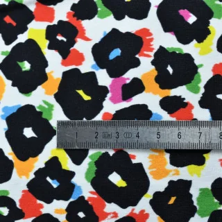 Coupon de tissu jersey motif léopard collection "Contrastes" - Multicolore - 50cm Les Filles à Pois - Design : motifs audacieux,