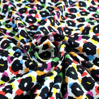 Coupon de tissu jersey motif léopard collection "Contrastes" - Multicolore - 50cm Les Filles à Pois - Design : motifs audacieux,