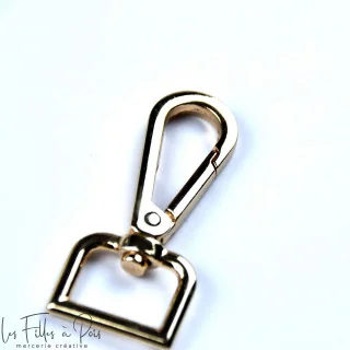 Mousqueton tournant - Doré clair - 20mm, 25mm, 30mm ou 38mm - Lot de 2 Tissus et mercerie créative – Nos sélections sans marque 