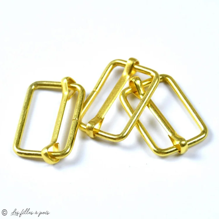 Boucles coulissantes de réglage pour sangle - Doré - 20mm, 25mm ou 30mm - Lot de 2 Tissus et mercerie créative – Nos sélections 