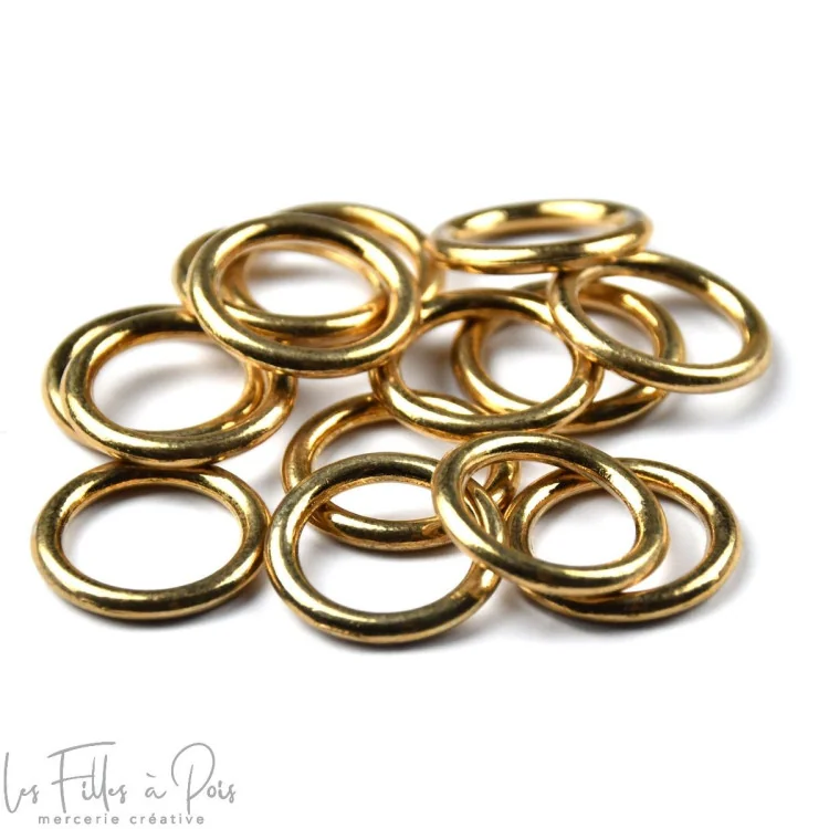 Anneau en métal inoxydable pour harnais doré - 12.4mm - Lot de 2 Tissus et mercerie créative – Nos sélections sans marque - 5