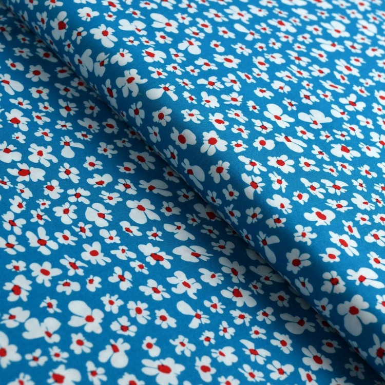 Tissu popeline de coton motif fleurs "Catch et Release" - Tons bleus - AGF Art Gallery Fabrics ® - Tissus - 1 Tissu popeline de coton motif fleurs "Catch et Release" - Tons bleus - AGF Art Gallery Fabrics ® - Tissus - 1