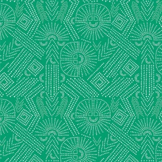 Coupon de tissu popeline de coton motif ethnique "Flight Patch" - Vert - 280cm - AGF Art Gallery Fabrics : tissus premium aux im