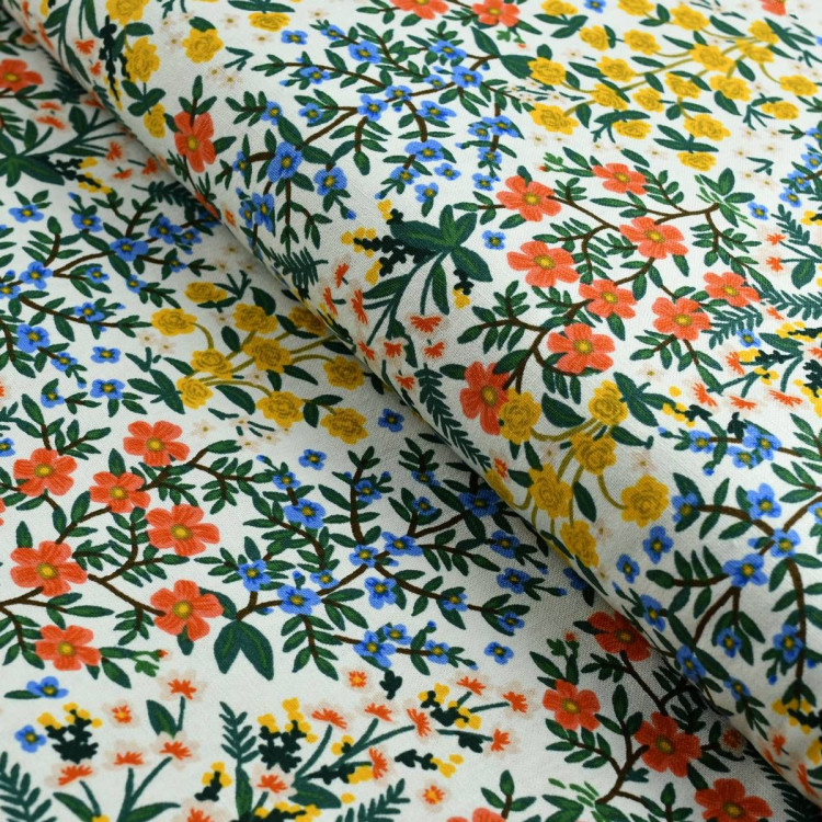 Tela de algodón de lona de flores "Camont" - Multicolor - Rifle Paper Cotton + Steel Fabrics ® - Tissus - 1 Tela de algodón de lona de flores "Camont" - Multicolor - Rifle Paper Cotton + Steel Fabrics ® - Tissus - 1